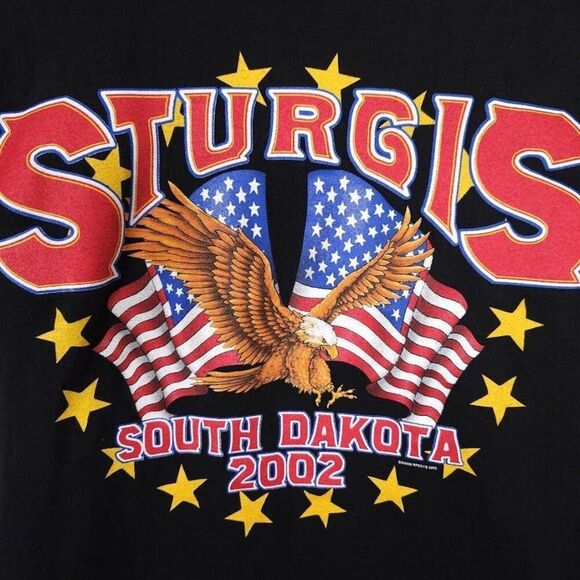 Vintage Sturgis T Shirt Mens Size Large Black Y2K 2002 Black Hills Rally - Picture 4 of 6
